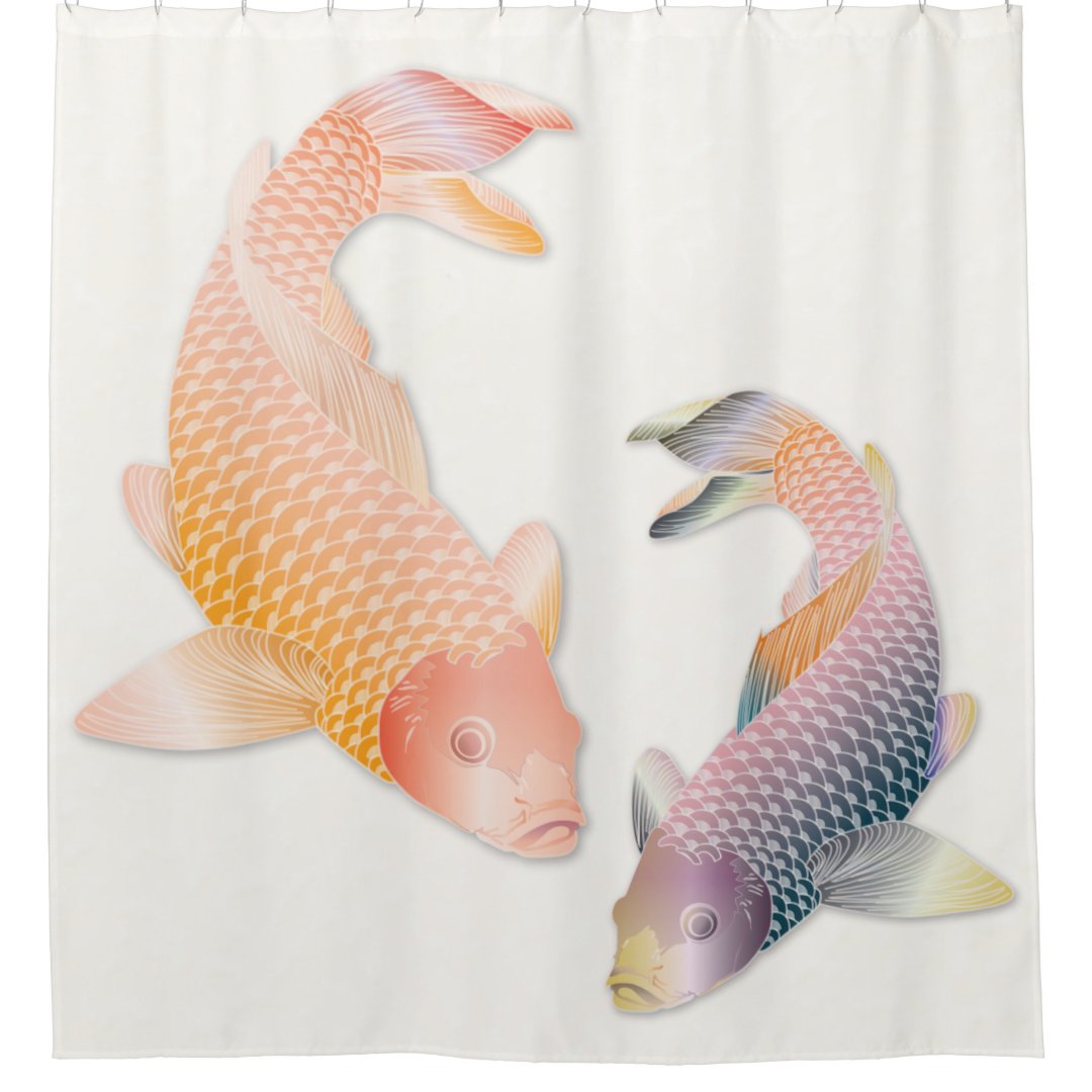 Giant Golden & Rainbow Koi Shower Curtain Zazzle
