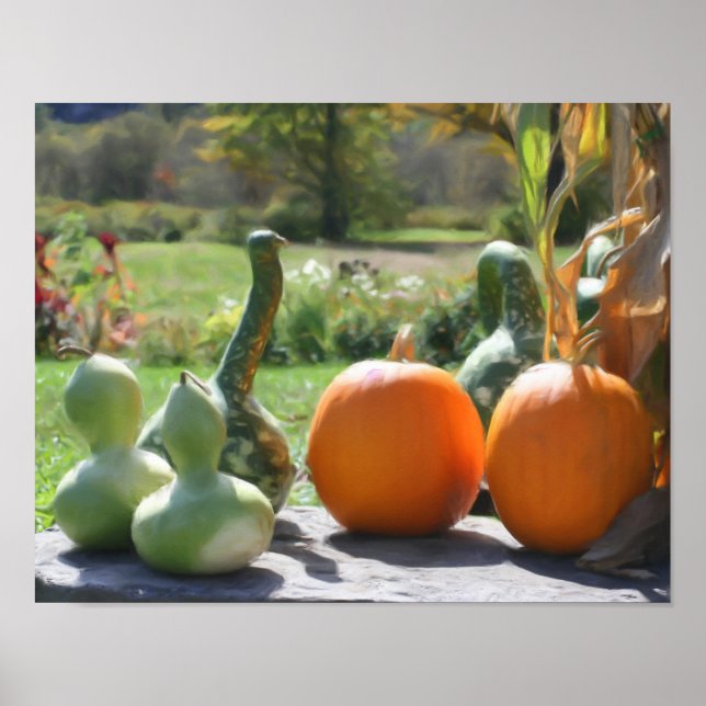 Giant Gourds And Pumpkins Photo Painting Poster (Front)
