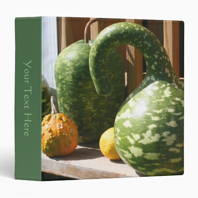 Giant Gourds Fall Nature Personalized 3 Ring Binder (Front/Spine)