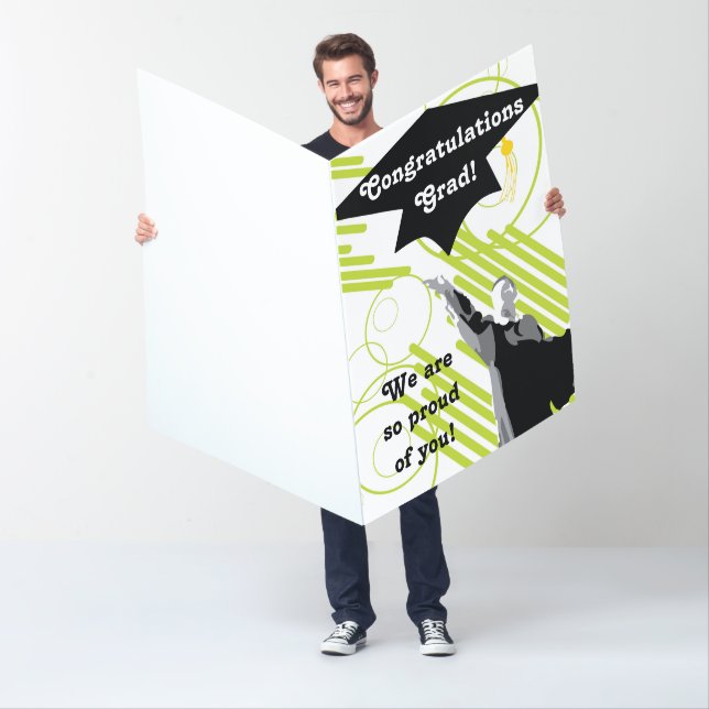 GIANT Graduation Card - Throwing Grad Cap Card (In Situ)