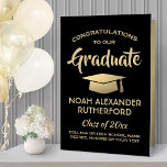 Giant Graduation Congrats Black and Gold Oversized Card<br><div class="desc">Go big with your congratulations and best wishes for the graduate! This extra large customized graduation card is an extra special way to say it in style. The wording on this template is simple to personalize and colors and fonts are easy to change with the Zazzle design tool. Create your...</div>