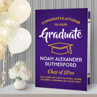 Giant Graduation Congrats Purple & Gold Oversized