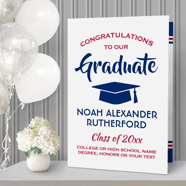 Giant Graduation Congrats Red White Blue Oversized Card (Creator Uploaded)