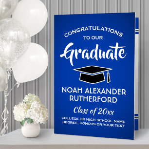 Giant Graduation Congrats Royal Blue and White Card