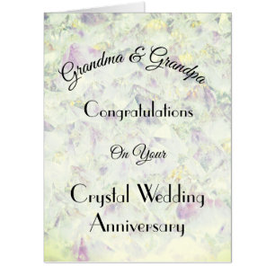 Giant Grandma & Grandpa Crystal Anniversary Card
