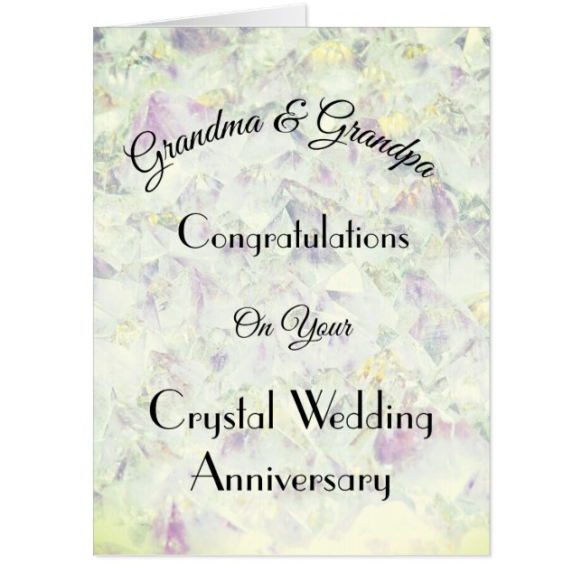 Giant Grandma & Grandpa Crystal Anniversary Card (Front)