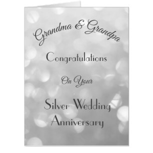 Giant Grandma & Grandpa Silver Anniversary Card