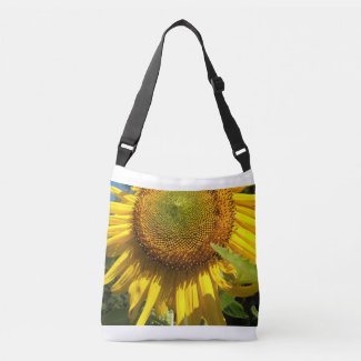 Giant Gray Stripe Sunflower Tote Bag