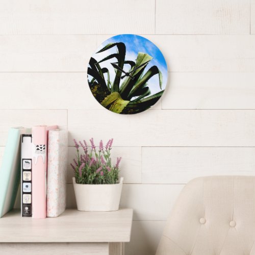 Giant Green Aloe Plant Large Clock