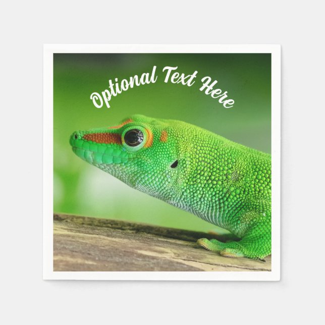 Giant Green Day Gecko - Phelsuma grandis Napkins (Front)