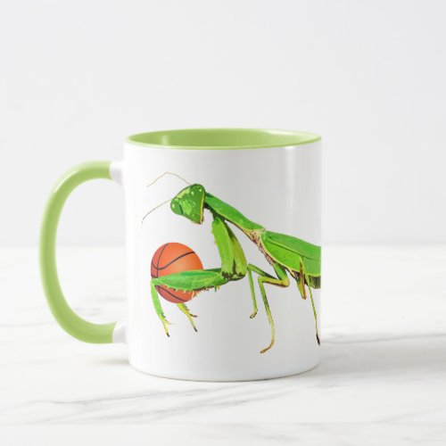 Giant Green Praying Mantis Basketball Mug