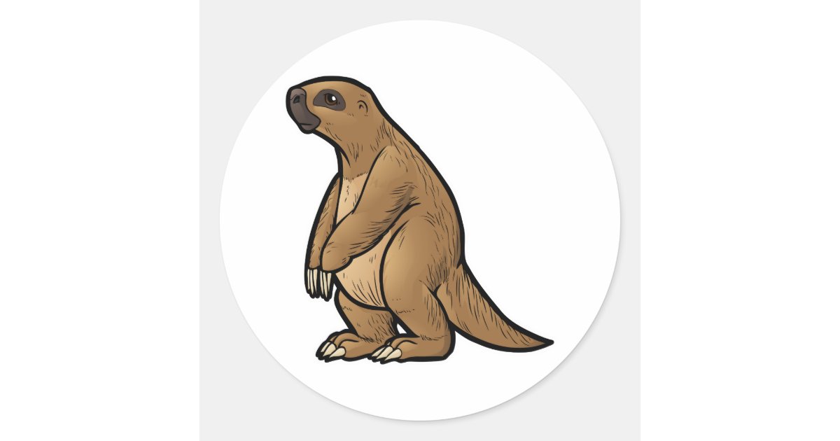 Giant Ground Sloth Classic Round Sticker | Zazzle