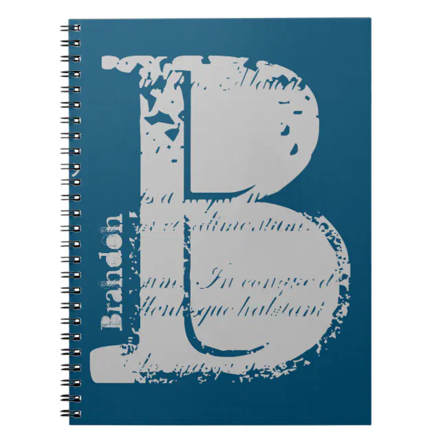 Giant Grunge Alphabet Letter B With Name Notebook | Zazzle