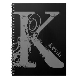 Giant Grunge Alphabet Letter K with Name Notebook