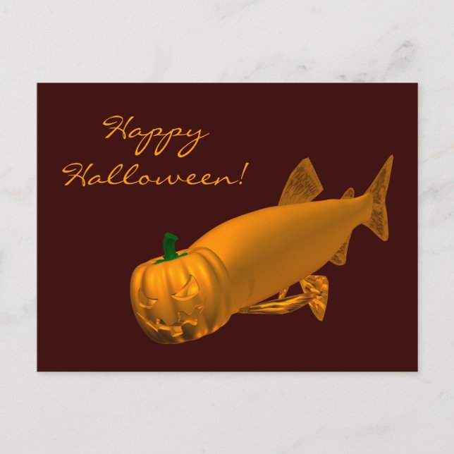 Giant Halloween Trout Postcard (Front)