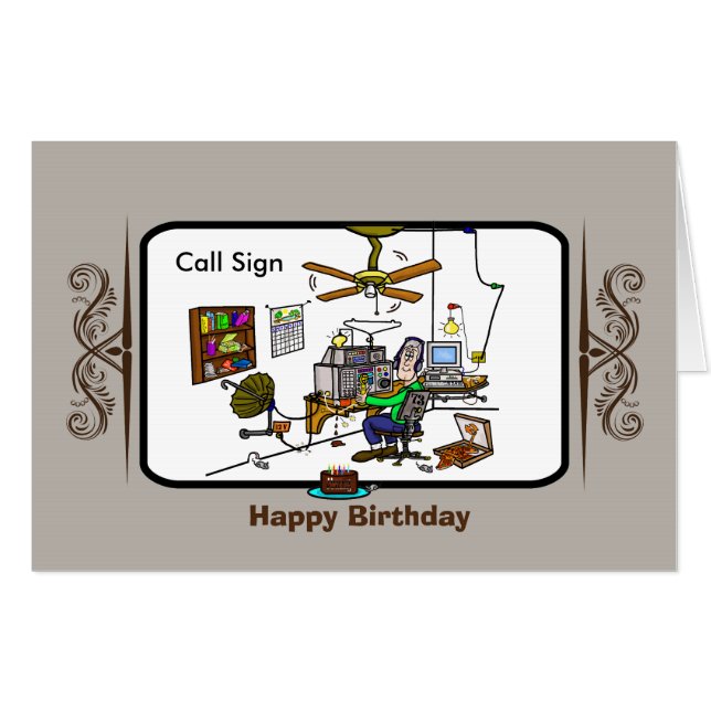 Giant Ham Radio Birthday Card  - Customize It! (Front Horizontal)