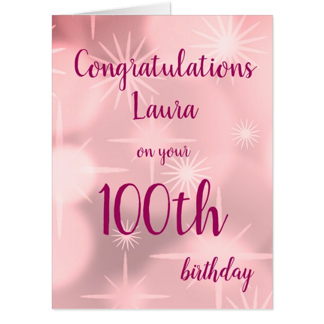 Giant Happy 100th Birthday design greeting Card (Front)