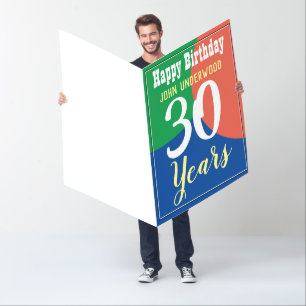 Giant Happy 30th Birthday Card