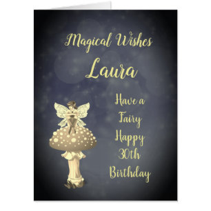 Giant Happy 30th Birthday Fairy design Card
