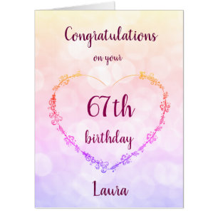 Giant Happy 67th birthday Card