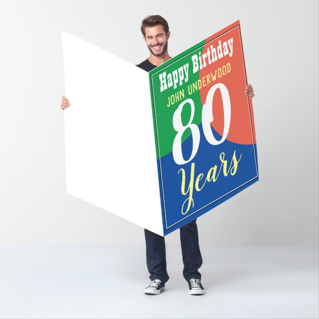 Giant Happy 80th Birthday Card (In Situ)