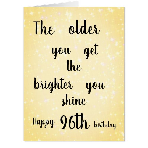 Giant Happy 96th Birthday Card