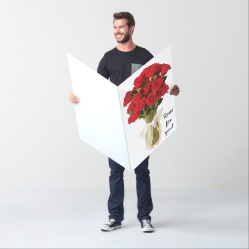 Giant Happy Birthday Card - Red Roses