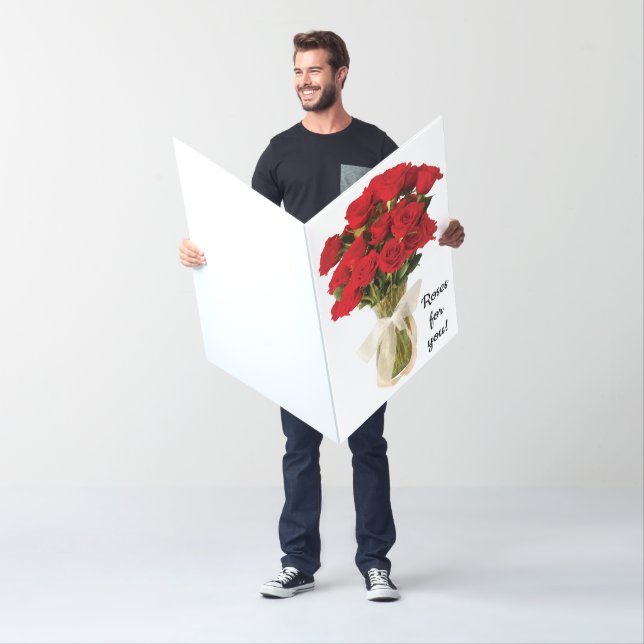 Giant Happy Birthday Card - Red Roses (In Situ)