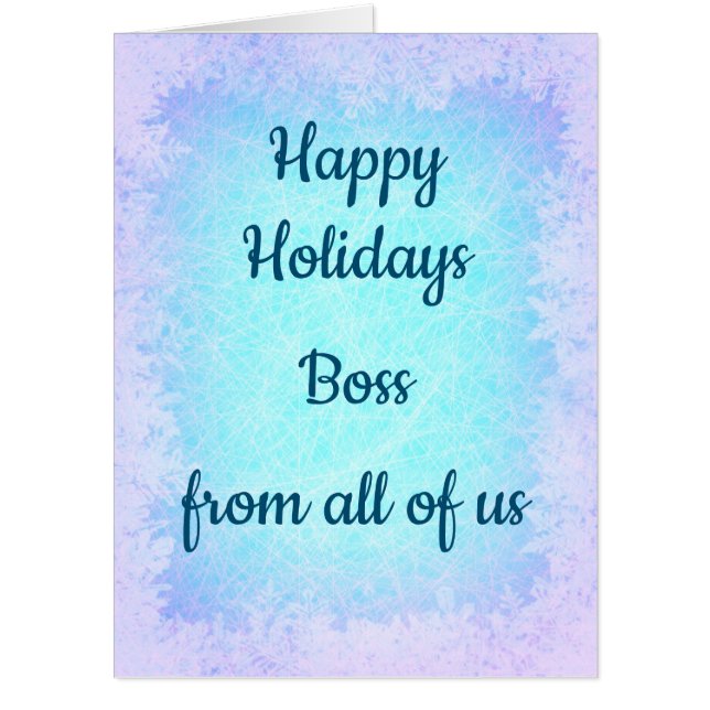 Giant Happy Holidays Boss Card (Front)
