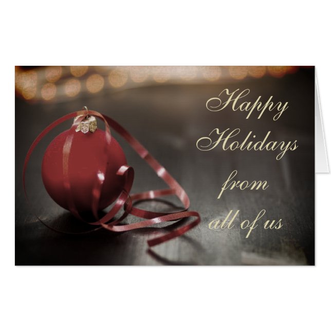 Giant Happy Holidays from all of us Card (Front Horizontal)