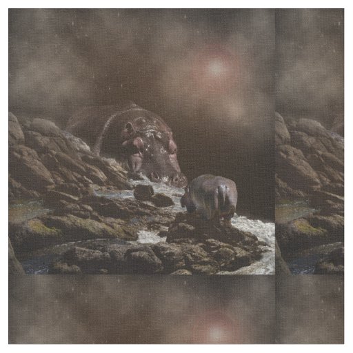 Giant Hippo Finds Love,   Fabric