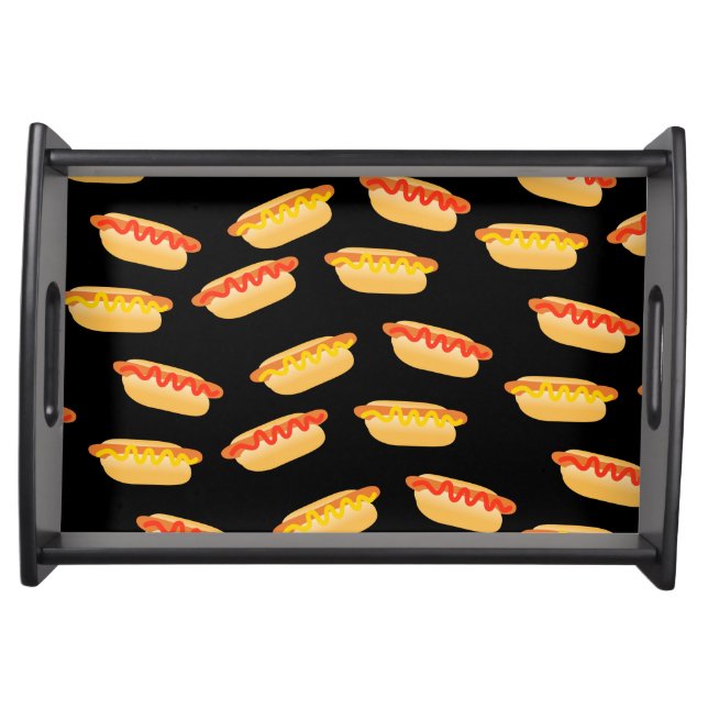 Giant Hot Dogs with Ketchup or Mustard Serving Tray (Front)