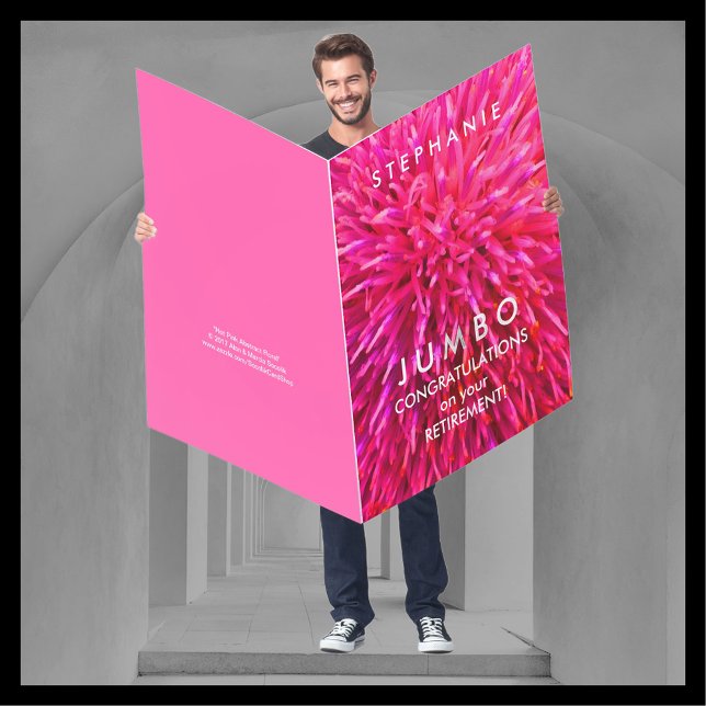 Giant Huge JUMBO Name Hot Pink Abstract Retirement Card (Creator Uploaded)