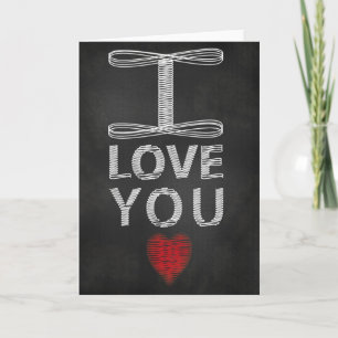 Giant I Love You Chalkboard Scribble Greeting Holiday Card