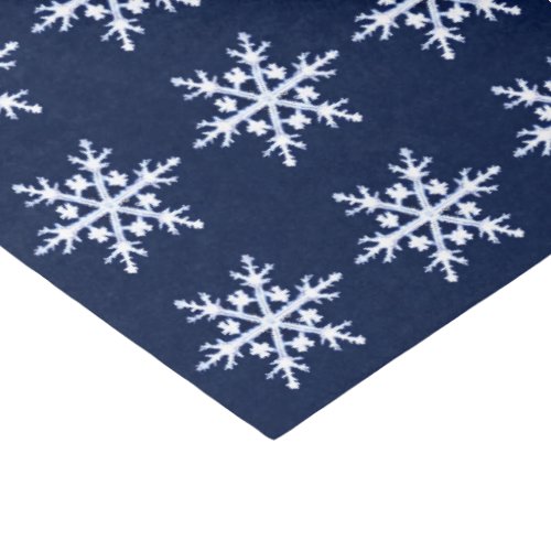 Giant Ice Crystal Snowflakes on Dark Indigo Blue  Tissue Paper
