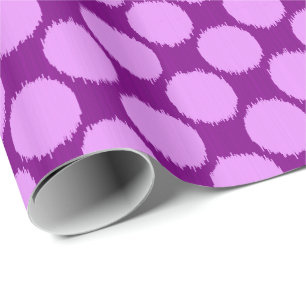 Giant Ikat Dots, orchid and amethyst purple Wrapping Paper