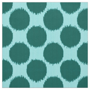 Giant Ikat Dots, turquoise and aqua Fabric