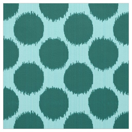 Giant Ikat Dots, turquoise and aqua Fabric