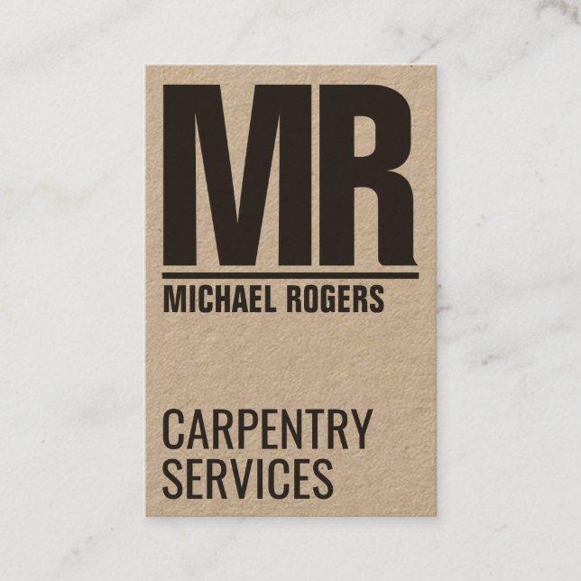 Giant initials bold cover standout business card (Front)