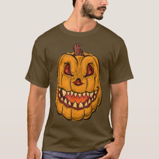 Giant Jack O' Lantern Angry Pumpkin Face  T-Shirt