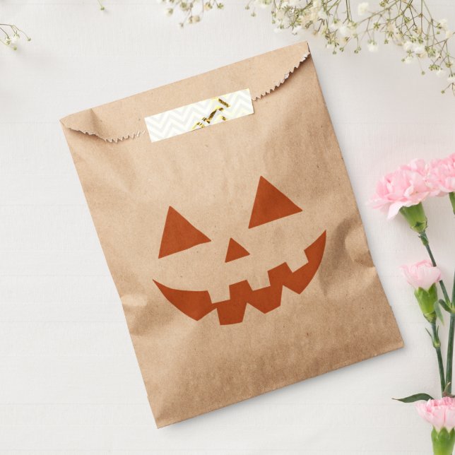 Giant Jack O' Lantern Face Halloween Pumpkin  Favor Bag (Sealed)