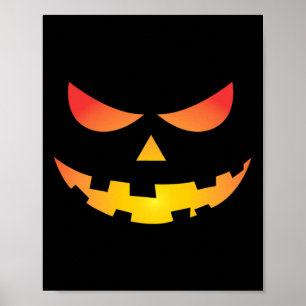Giant Jack O' Lantern Face Halloween Pumpkin Fun Poster