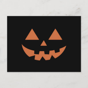 Giant Jack O' Lantern Face Halloween Pumpkin Postcard