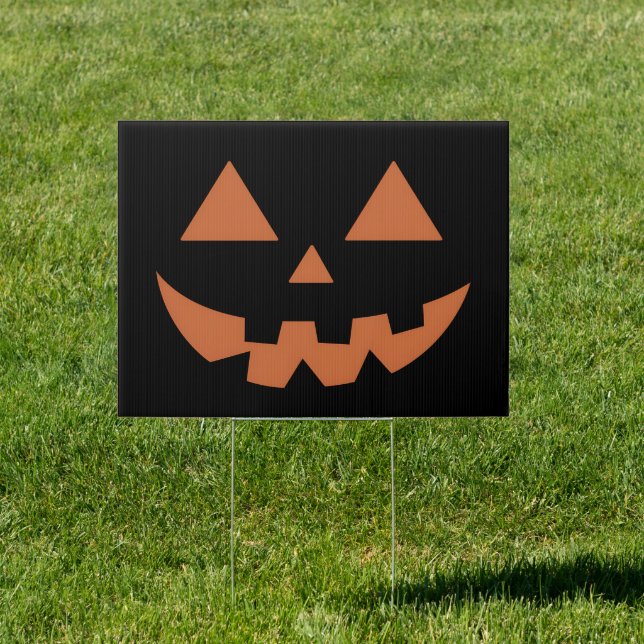 Giant Jack O' Lantern Face Halloween Pumpkin  Sign (Insitu)