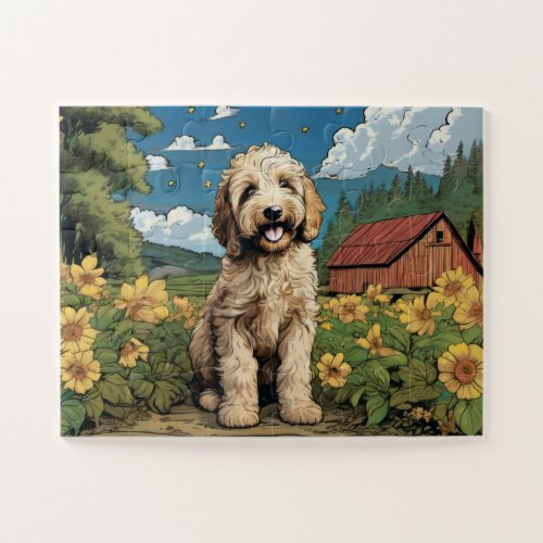 Giant Labradoodle on the Farm Jigsaw Puzzle