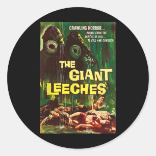 Giant Leeches Clic Halloween Monster Poster Horror Classic Round Sticker