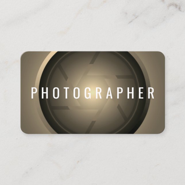 Giant lens tan business card (Front)