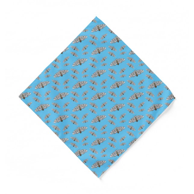 Giant leopard moth cartoon illustration  bandana (Front)