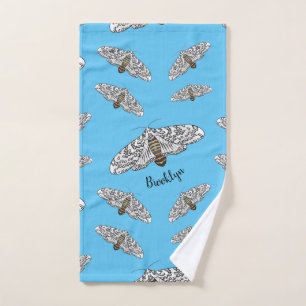 Giant leopard moth cartoon illustration  bath towel set