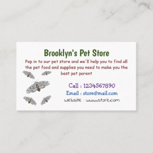 Giant leopard moth cartoon illustration business card